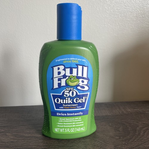 ☀️☀️NEW Bullfrog Quik Gel SPF 50 Sunscreen UVA/UVB Broad Spectrum Protection 5oz