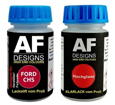 Lackstift für FORD CHS Rubinrot + Klarlack je 50ml Autolack Basislack Set