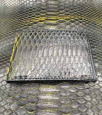 Black  Gold Custom Hand-Dyed Python Skin Wallet