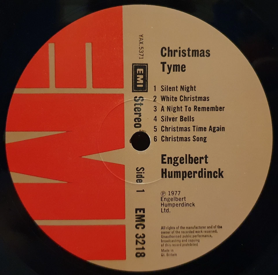 ENGELBERT HUMPERDINCK Christmas Tyme Vinyl L.P **1977 UK** EMC 3218 - Image 4 of 4
