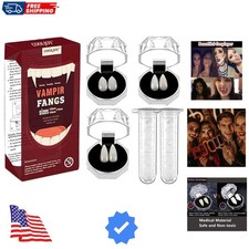 3 Sizes Vampire Fangs Teeth with Adhesive Halloween Cosplay Props White Horro...