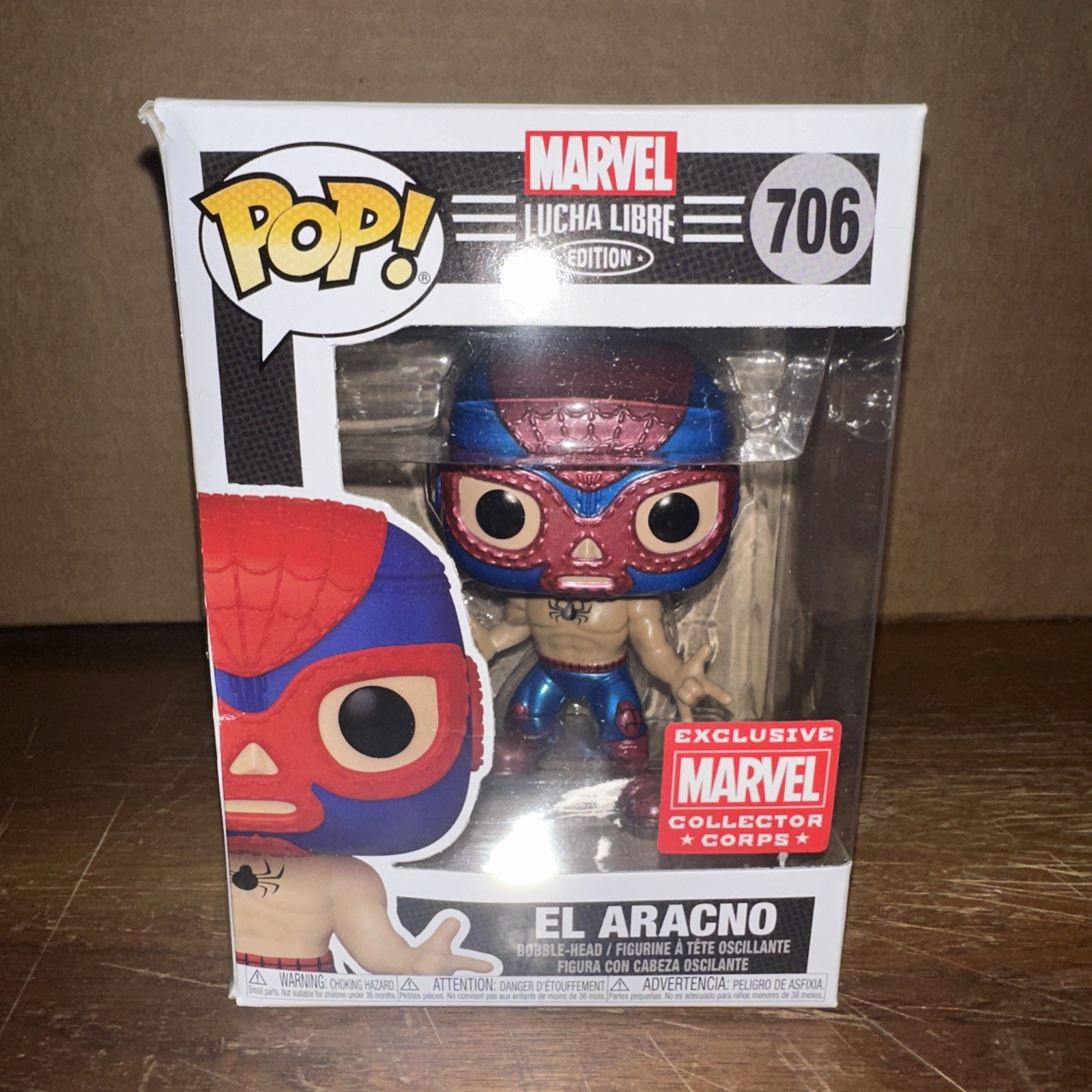 Funko Pop! Marvel Comics Lucha Libre 706 / El Aracno / Marvel Collector Corps