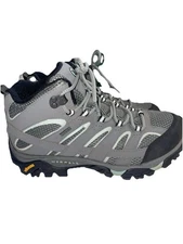 Merrell Moab2 Mid Waterproof Hiking Boots Womens 9.5W Gray GoreTex Vibram Trail