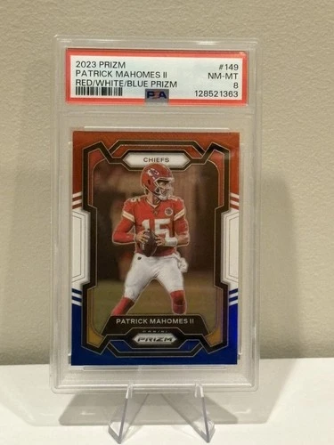 2023 Panini Prizm - Patrick Mahomes II #149 Red White & Blue Prizm Psa 8