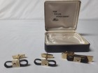Gates Rubber Co black & goldtone belt cufflinks & tie clip with case Sales Award — photo 1