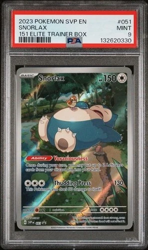 2023 POKEMON SVP EN-SV BLACK STAR PROMO 151 ELITE TRAINER BOX #051 SNORLAX PSA 9