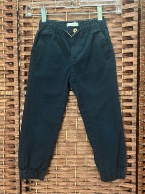 Mango Kids Cotton Jogger-Style Trousers navy blue, Size 6.