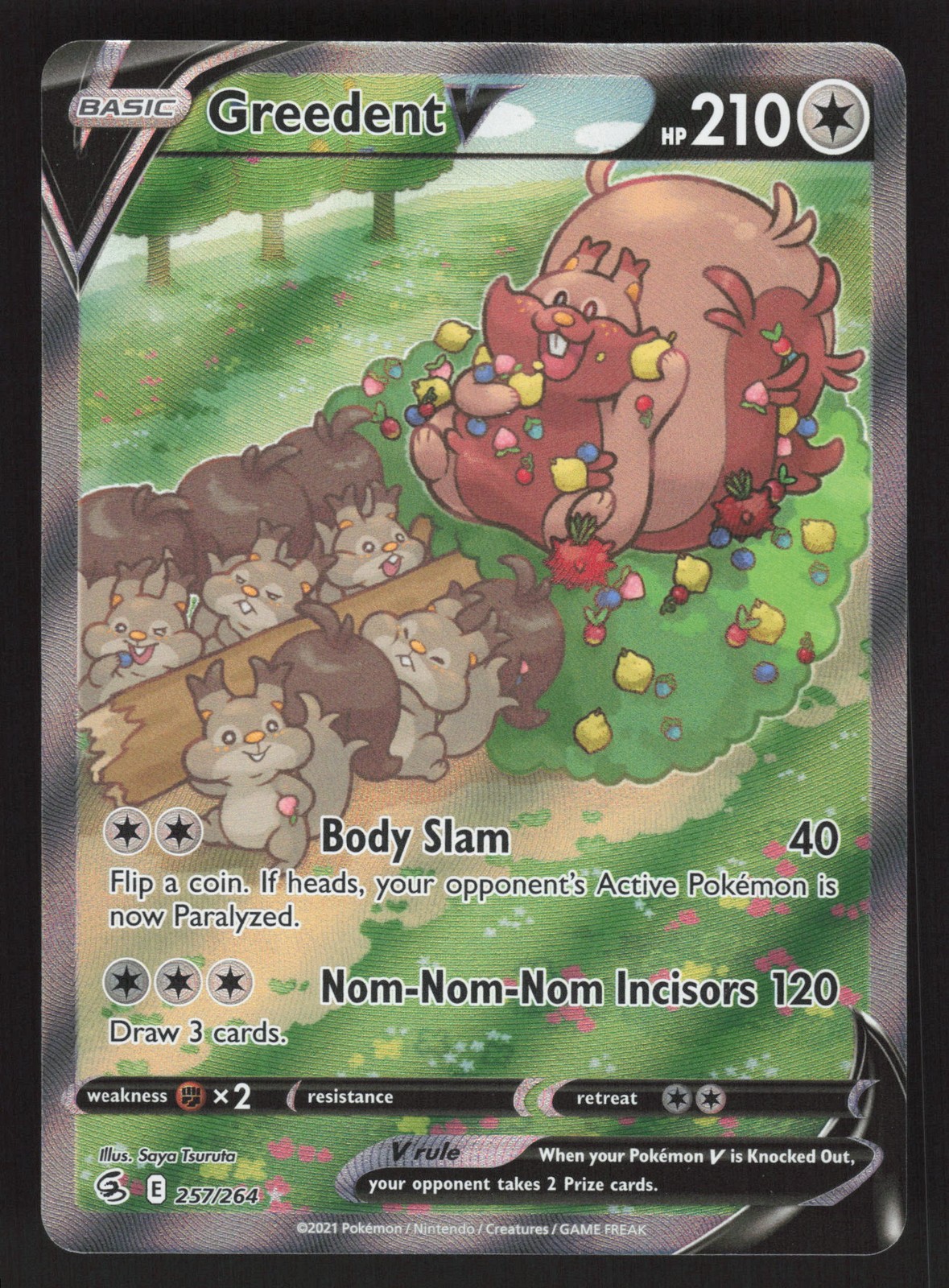 Greedent V 257/264 Alt Art Pokemon TCG Fusion Strike NM