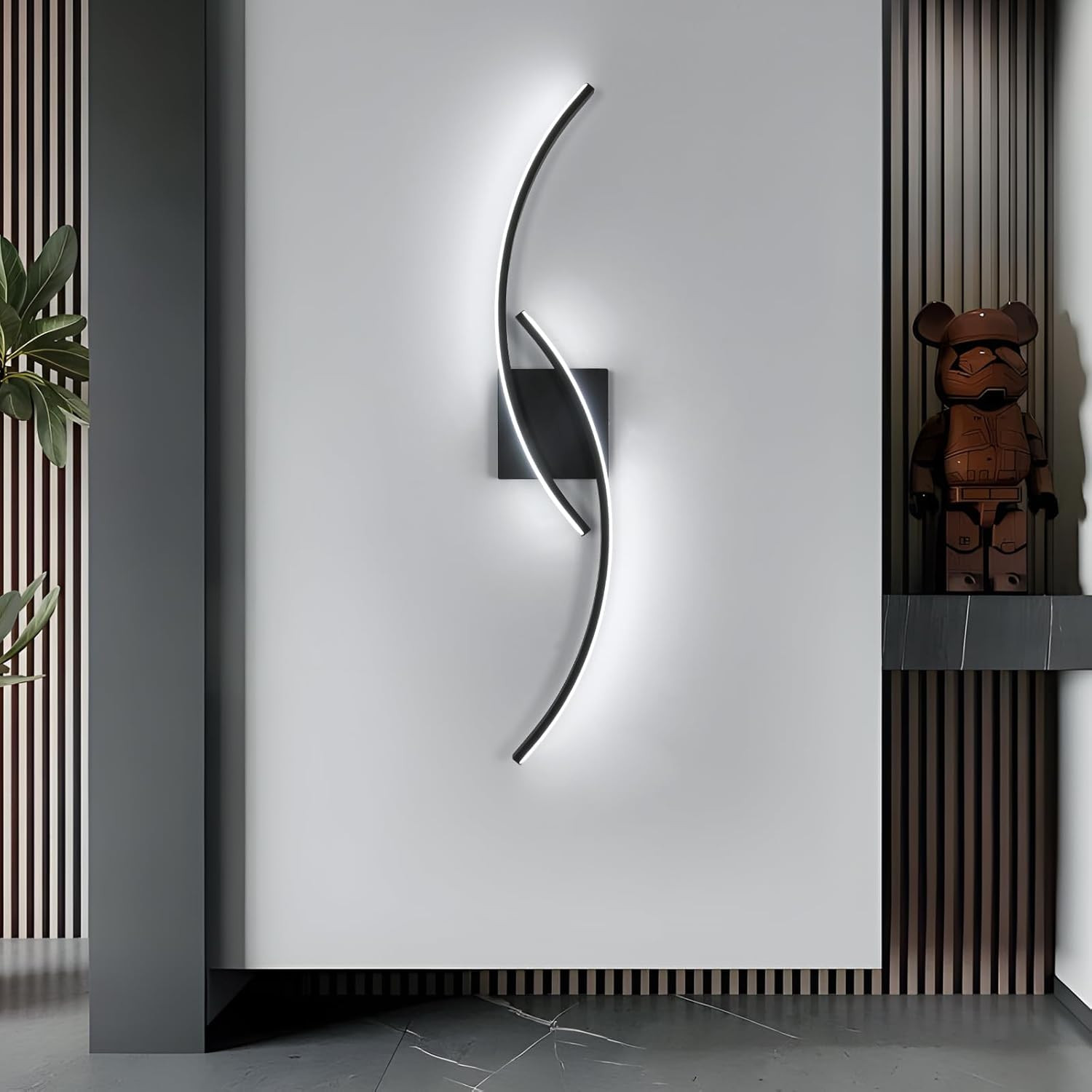 Applique LED Design Nero 80cm 27W - Lampada Parete Interno Moderna