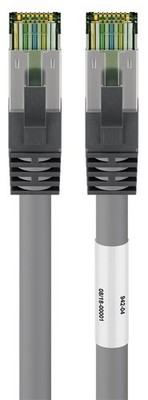 5x Goobay 55138 CAT 8.1 Patchkabel, S/FTP (PiMF), grau, 3 m - 99,9 % sauerstofff