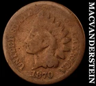 1870 Indian Head Cent - Scarce  Semi-key  Better Date  No Reserve  #K1468