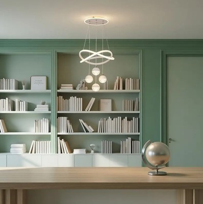 Creative 3-Color Lighting LED Chandelier Spherical Acrylic Pendant Lamp Fixtures