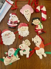 Vintage Bread Dough Ornaments - Set Of 19 Gorgeous Handmade Ornaments. Colorful!