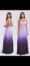 House of CB Anabella Purple Ombre Satin Maxi Dress Size S
