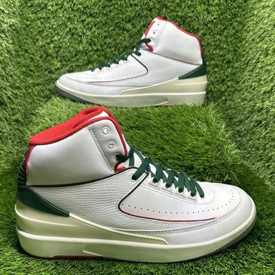 Air Jordan 2 Retro Origins Herren Sneaker weiß/rot/grün, Größe 11,5 - Bild 1 von 4