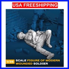 Resin Model figure, 1/35 wounded soldier, GK, Military Theme, Unassembled and...
