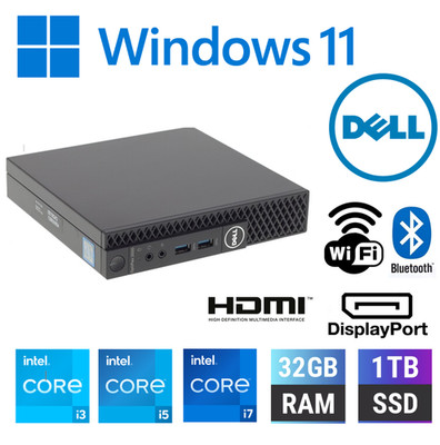 GÜNSTIGER SCHNELLER Windows 11 WINZIGER MINI Desktop PC CORE i7 6TH 32GB RAM 1TB SSD WLAN 01