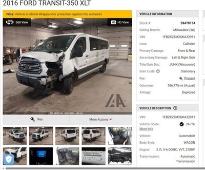 (LOCAL PICKUP ONLY) Driver Rear Back Door Low Roof With Window Fits 15-23 TRANSI