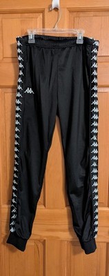 Kappa 222 Banda Slim Fit Track/ Jogger Pants Black /White Women Size S Nice Logo