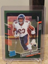 2023 Panini Donruss Clearly #80 Roschon Johnson Green /25 Rookie Card (RC)