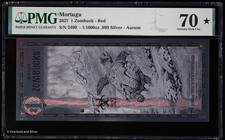 2027 Zombucks Mortuga 1/1000 oz Silver Back Foil Note PMG 70 Zombuck Silverback