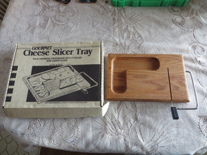 Vintage Prodyne Gourmet Cheese Slicer Tray Hardwood W/Box