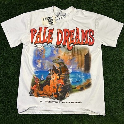 Vale Dreams All Dogs Go To Heaven Men's Graphic T-Shirt White Size S