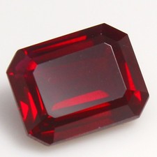 Unheated Natural 8.2 Ct Certified Mogok Deep Ruby 12x10 MM Emerald Cut Gemstone