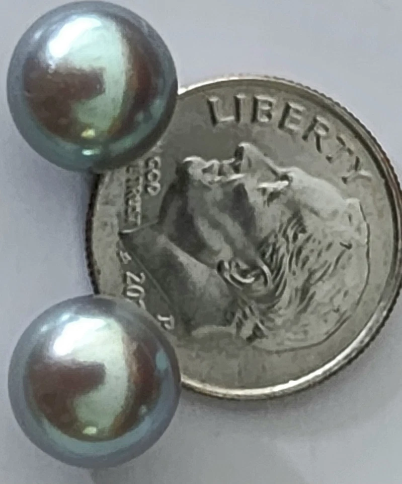 PENDIENTES HONORA PERLAS CULTIVADAS 9mm, hermosos imprescindibles gris plata nuevos en caja  Foto 4 de 4