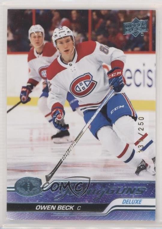 2023-24 Upper Deck Series 1 Young Guns Deluxe 131/250 Owen Beck #214 7m7