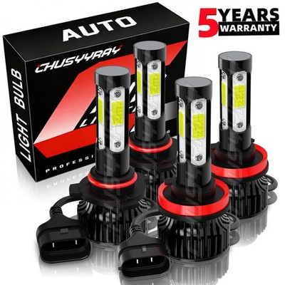 For Honda Insight 2010-2014 - White LED Headlight High Low Beam Bulbs Combo 4PC