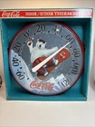 Vintage Coca Cola 12 Inch Square Hanging Thermometer Christmas Polar Bears 1998