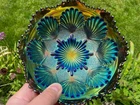 CARNIVAL GLASS ~ WOW IMPERIAL SHELL & SAND   EMERALD YELLOW