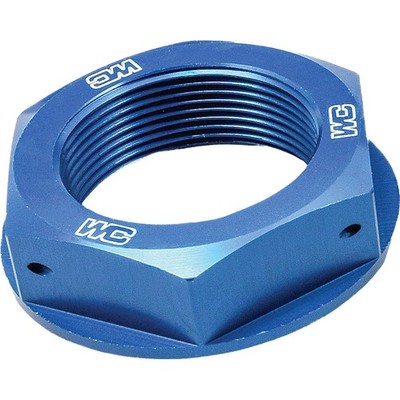 Works Steering Stem Nut - Blue 24-360