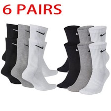 NEW Nike Dri-Fit 6-Pair Crew Socks Cushioned for Gym & Sport,Unisex 6 PAIRS