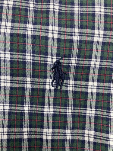 Ralph Lauren Cotton Plaid Shirt Boys Youth XL 18-20 Long Sleeve gray/Green Plaid - Picture 5 of 8