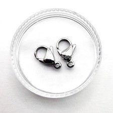 Stainless Steel Lobster Claw Clasps 9x15mm   2pcs Silver Trigger Jewelry Finding