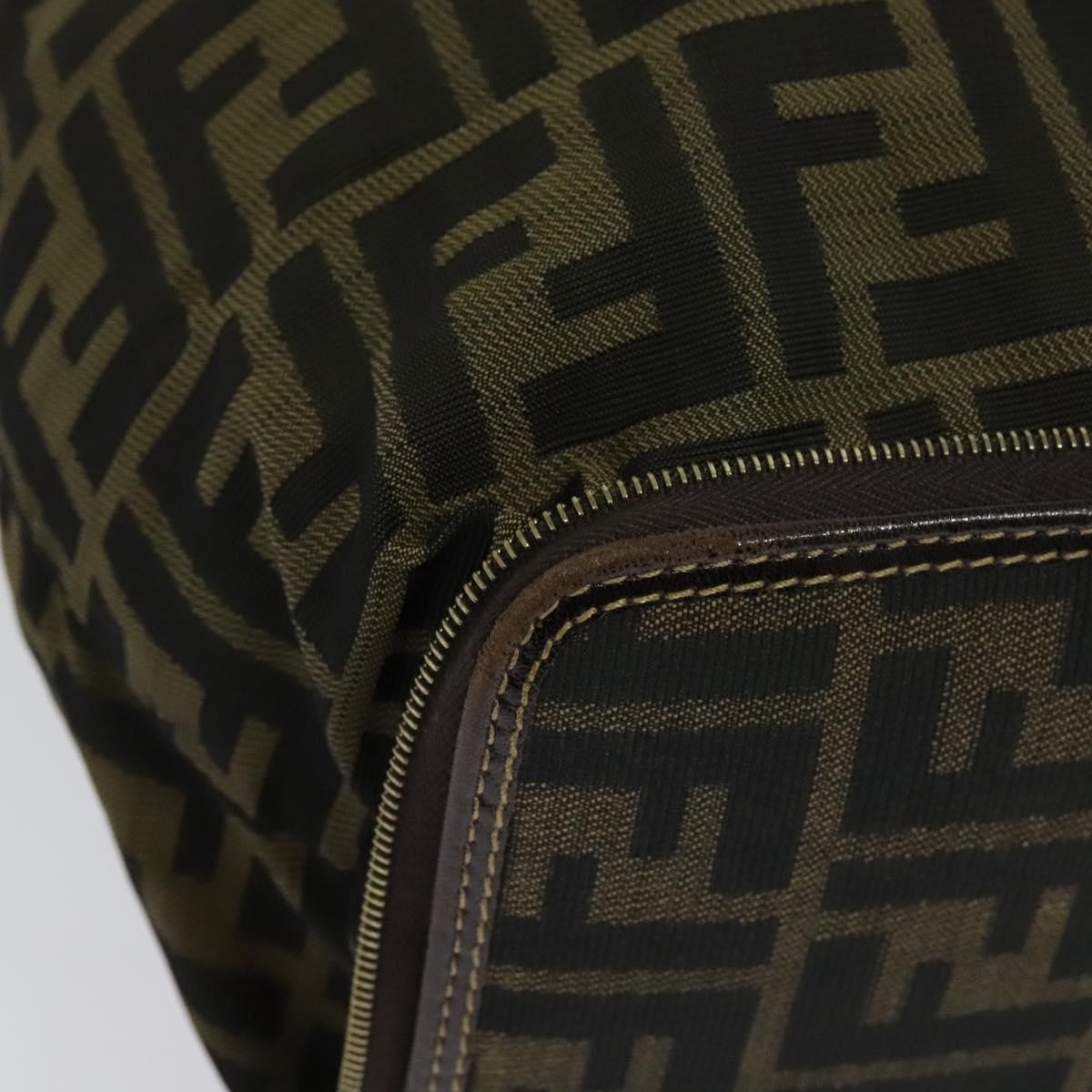 FENDI Zucca Canvas Tote Bag Black Brown Auth yk18964