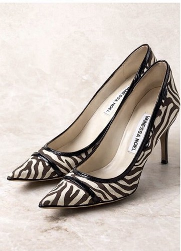 [Vanessa Noel] Dark Brown Zebra Print Heels Sz: 7 [IT 37.5]