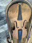 Antique Unmarked Wooden Violin For Restoration Or Parts Handmade Case — photo 2