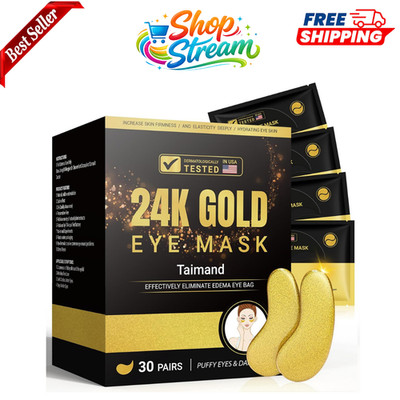 	Under Eye Patches 30 Pairs 24K Gold Under Eye Mask for Puffy Eyes Dark Circle	
