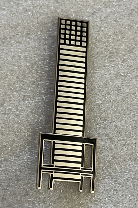 Vintage ACME Studio CHARLES RENNIE MACKINTOSH “Hill House” Chair Enamel Brooch