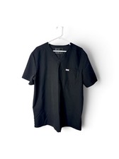 Figs Leon Scrub Top Men s XL Short Sleeve V Neck Black Medical Healthcare