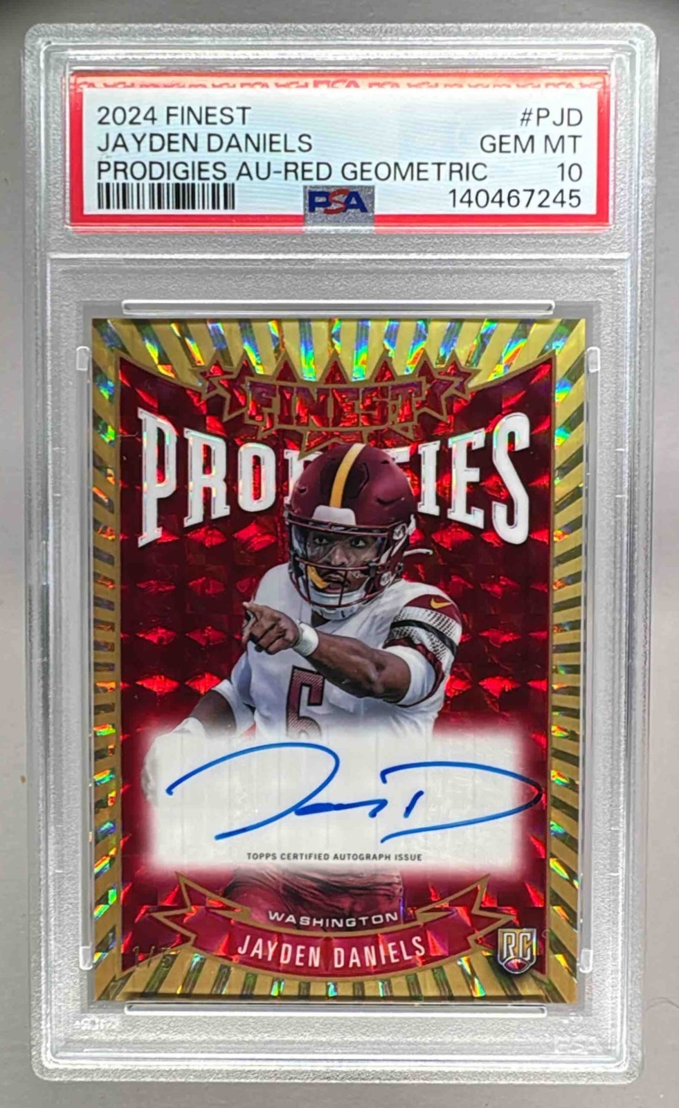 Jayden Daniels Topps Finest Prodigies Autographs #PJD Red Geometric