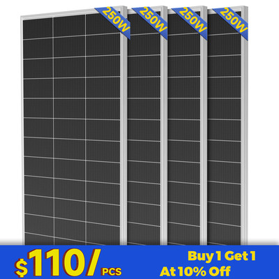 250W 500W 1000W Mono Solar Panel 18BB Power RV Camping Home Camp Off Grid Charge