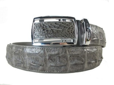 Genuine Crocodile Backbone Skin Leather Men's Belt 46'' Long Auto Locking (Tar...
