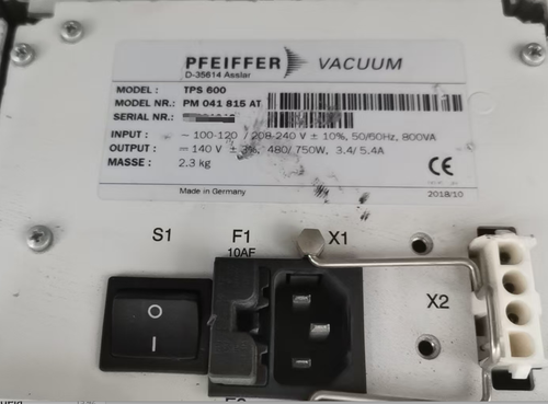 Pfeiffer Turbo Pump controller TPS 600 Power Supply PM041815AT - Picture 1 of 5