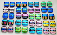 MATCHING PAIR Lot 40 pcs EARRINGS HANDMADE DICHROIC FUSED GLASS BB20 CABOCHONS