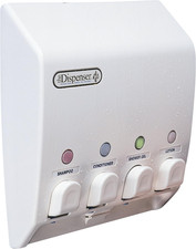 Better Living Classic Shower Dispenser 4 Chamber, Wall Mount Shower Shampoo and
