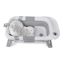 Collapsible Baby Bathtub with Temperature Display  Soft Cushion, Infant to Todd